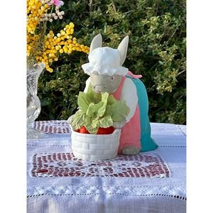 Vintage Carrot Patch Square Easter Bunny with Carrots Gardening Rabbit Dept 56